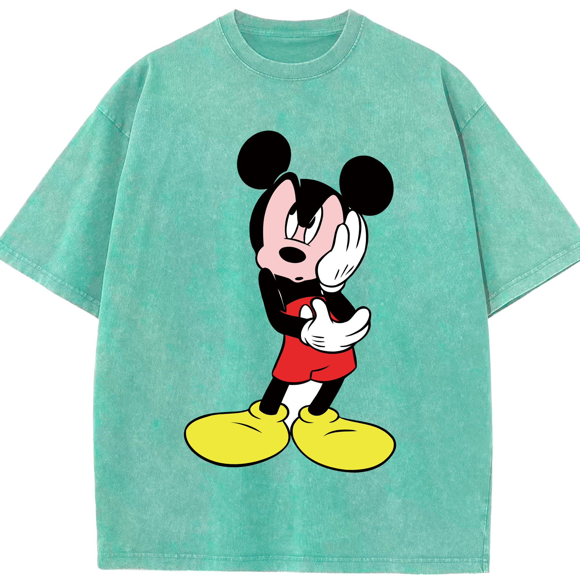 （画像用） ミッキーマウス Mickey Mouse 綿100% ヴィンテージ風 半袖Tシャツ（フロントプリント）